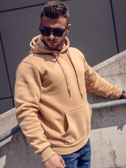 Bolf Herren Kapuzenpullover mit Kängurutasche Braun  B1004