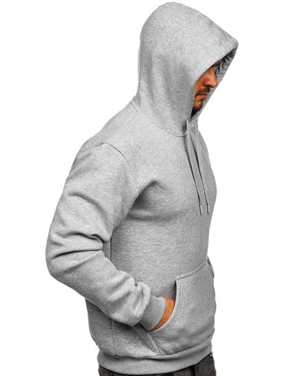 Bolf Herren Kapuzenpullover mit Kängurutasche Dunkelgrau  B1004