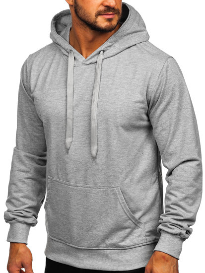 Bolf Herren Kapuzenpullover mit Kängurutasche Grau  B10003