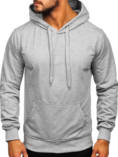 Bolf Herren Kapuzenpullover mit Kängurutasche Grau  B10003