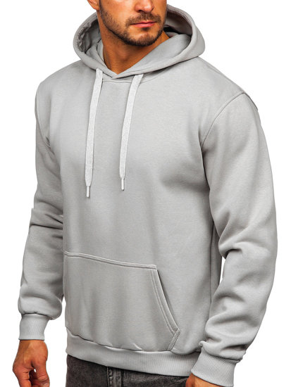 Bolf Herren Kapuzenpullover mit Kängurutasche Grau  B1004