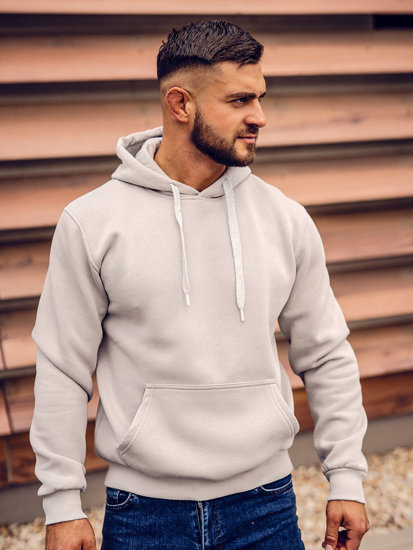 Bolf Herren Kapuzenpullover mit Kängurutasche Grau  B1004