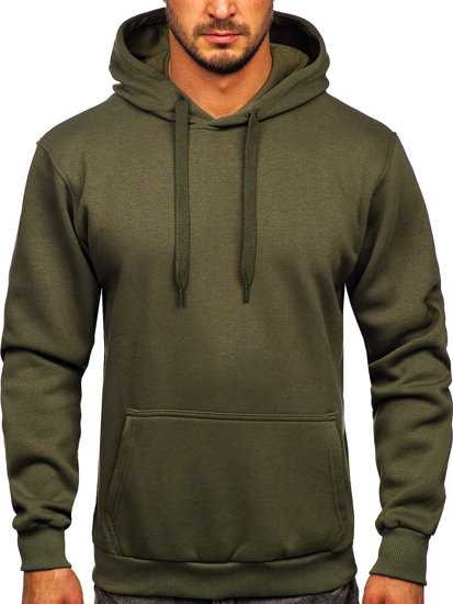 Bolf Herren Kapuzenpullover mit Kängurutasche Khaki  B1004