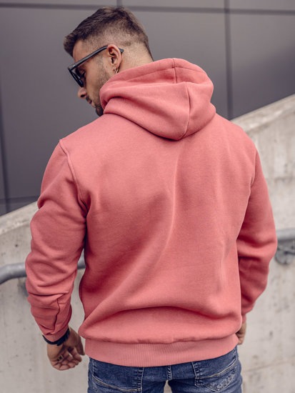 Bolf Herren Kapuzenpullover mit Kängurutasche Lachrot  B1004