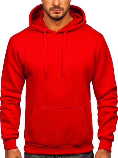 Bolf Herren Kapuzenpullover mit Kängurutasche Rot  B1004