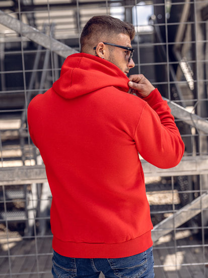 Bolf Herren Kapuzenpullover mit Kängurutasche Rot  B1004