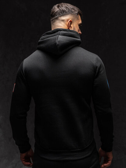 Bolf Herren Kapuzenpullover mit Kängurutasche Schwarz  14600A1