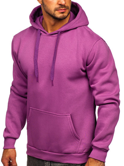 Bolf Herren Kapuzenpullover mit Kängurutasche Violett  B1004