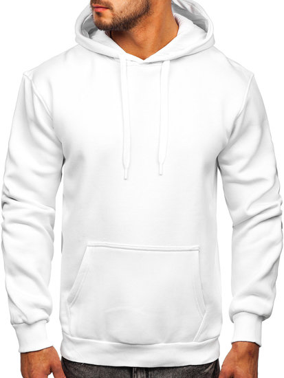 Bolf Herren Kapuzenpullover mit Kängurutasche Weiß  B1004