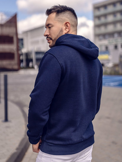 Bolf Herren Kapuzenpullover mit Kängurutsche Dunkelblau  1004