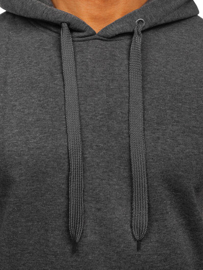 Bolf Herren Kapuzenpullover mit Kängurutsche Schwarzgrau  MB001