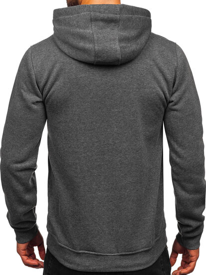 Bolf Herren Kapuzenpullover mit Kängurutsche Schwarzgrau  MB001