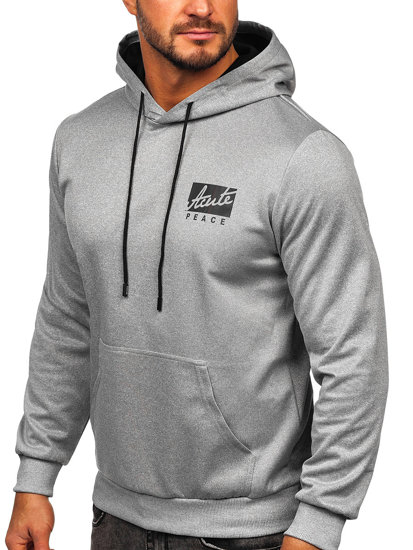 Bolf Herren Kapuzenpullover mit Motiv Grau  HY971