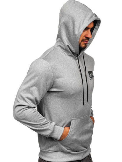 Bolf Herren Kapuzenpullover mit Motiv Grau  HY971