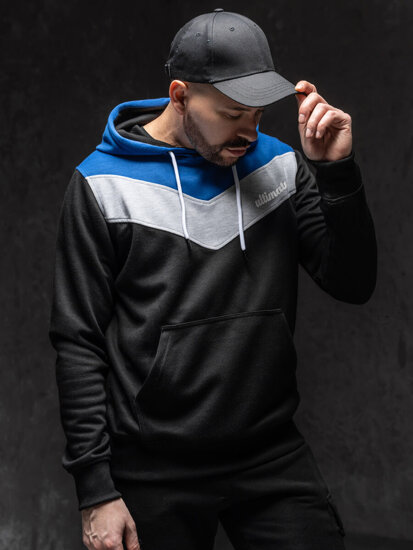 Bolf Herren Kapuzenpullover mit Motiv Mittelblau  W3878A1