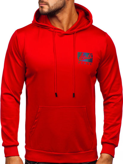 Bolf Herren Kapuzenpullover mit Motiv Rot  HY971