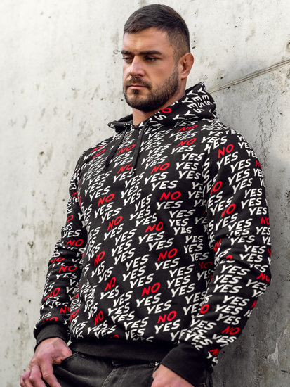 Bolf Herren Kapuzenpullover mit Motiv Schwarz  141013