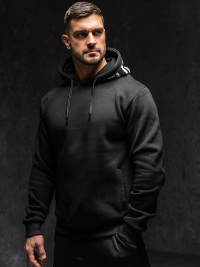 Bolf Herren Kapuzenpullover mit Motiv Schwarz  147050A