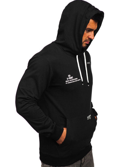 Bolf Herren Kapuzenpullover mit Motiv Schwarz  8754