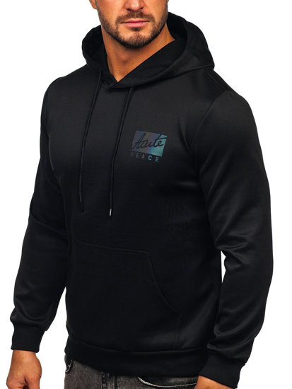 Bolf Herren Kapuzenpullover mit Motiv Schwarz  HY971