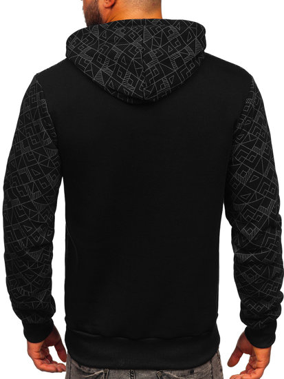 Bolf Herren Kapuzenpullover mit  Pailletten Applikation Schwarz  HM566