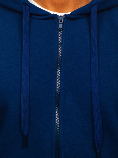 Bolf Herren Kapuzenpullover mit Reißverschluss Indigo  2008