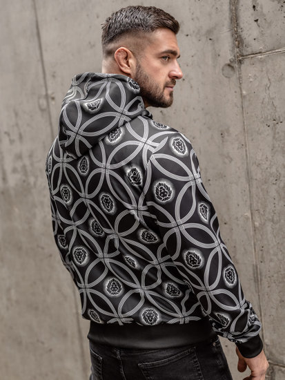 Bolf Herren Kapuzenpullover mit Reißverschluss Schwarz   27B8123A