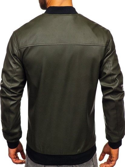 Bolf Herren Kunstlederjacke Grün  6123