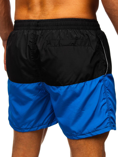 Bolf Herren Kurze Badehose Badeshorts Schwarz-Blau  HM060