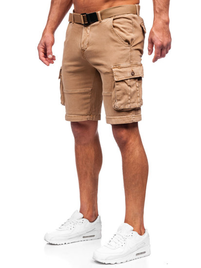 Bolf Herren Kurze Cargohose mit Gürtel  Camel MP0109KA