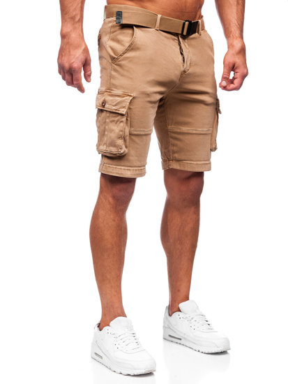 Bolf Herren Kurze Cargohose mit Gürtel  Camel MP0109KA