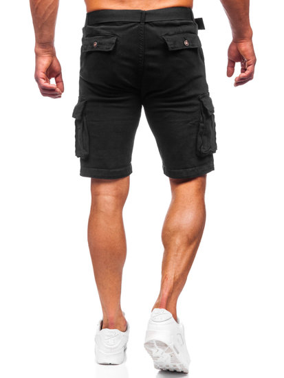 Bolf Herren Kurze Cargohose mit Gürtel Schwarz MP0109NA