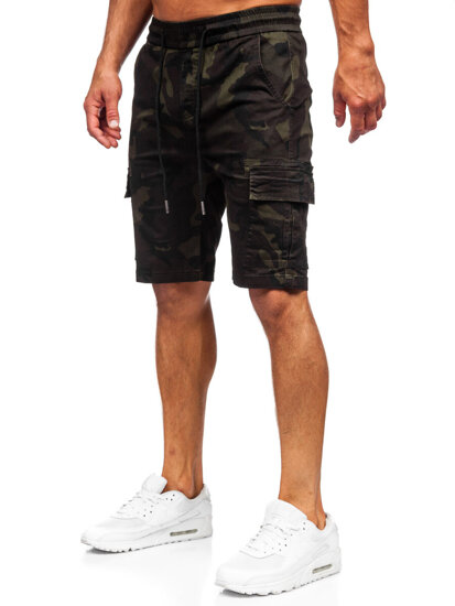 Bolf Herren Kurze Hose Cargoshorts Camo Dunkalgrün A-296