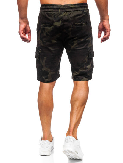 Bolf Herren Kurze Hose Cargoshorts Camo Dunkalgrün A-296