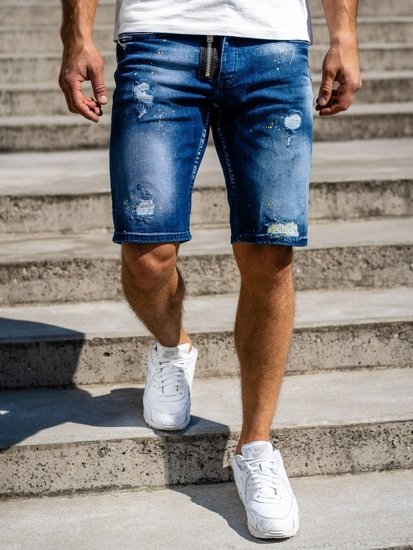 Bolf Herren Kurze Hose Jeans Shorts Dunkelblau R3008