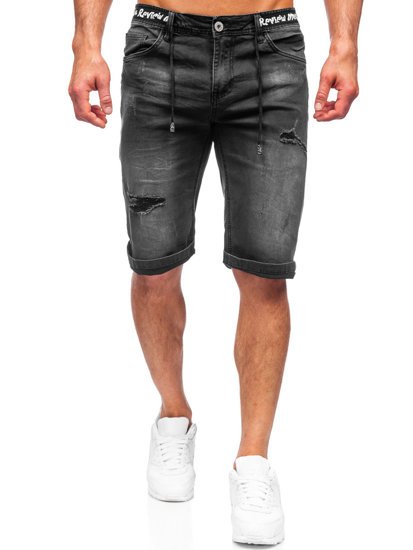 Bolf Herren Kurze Hose Jeans Shorts Schwarz  K15002-2