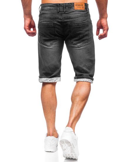 Bolf Herren Kurze Hose Jeans Shorts Schwarz  K15004-2