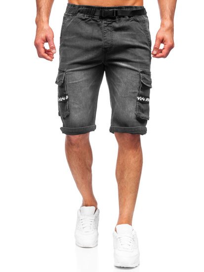 Bolf Herren Kurze Hose Jeans Shorts Schwarz  K15008-2