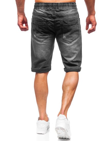 Bolf Herren Kurze Hose Jeans Shorts Schwarz  K15010-2