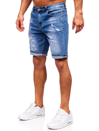 Bolf Herren Kurze Hose Jeanshose Jeansshorts Dunkalblau NG60365