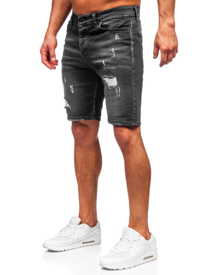 Bolf Herren Kurze Hose Jeanshose Jeansshorts Schwarz  0389