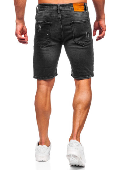 Bolf Herren Kurze Hose Jeanshose Jeansshorts Schwarz  0389