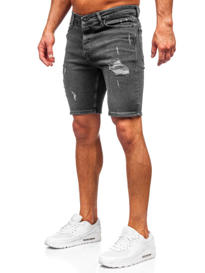 Bolf Herren Kurze Hose Jeanshose Jeansshorts Schwarz  0525