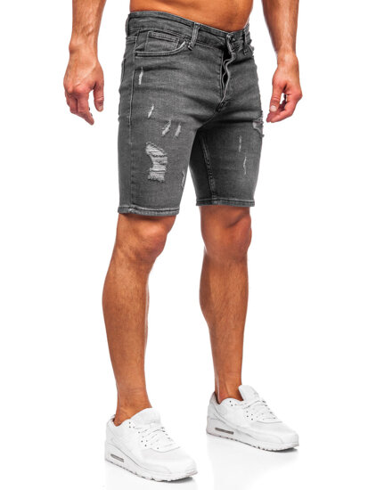 Bolf Herren Kurze Hose Jeanshose Jeansshorts Schwarz  0525