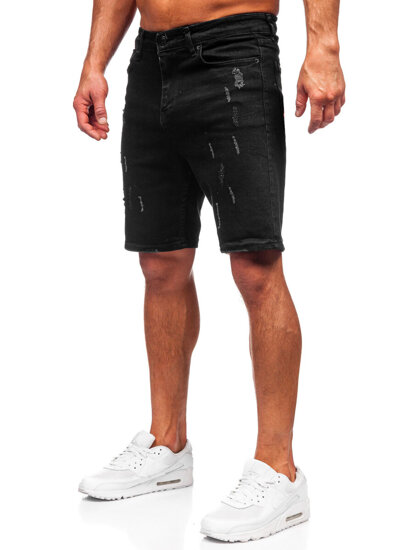 Bolf Herren Kurze Hose Jeanshose Jeansshorts Schwarz  0621