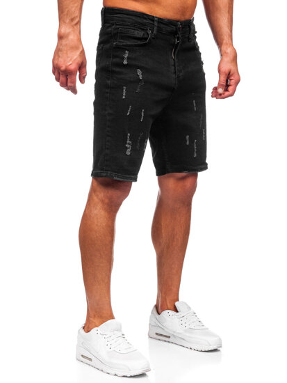 Bolf Herren Kurze Hose Jeanshose Jeansshorts Schwarz  0621