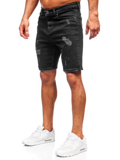 Bolf Herren Kurze Hose Jeanshose Jeansshorts Schwarz  0627