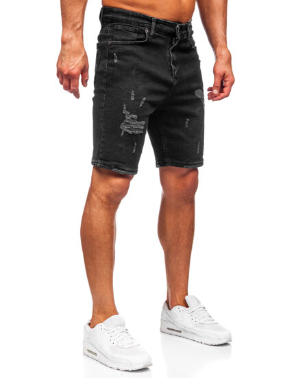 Bolf Herren Kurze Hose Jeanshose Jeansshorts Schwarz  0627