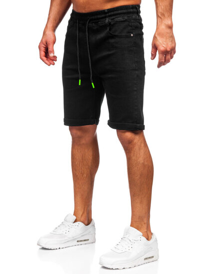 Bolf Herren Kurze Hose Jeanshose Jeansshorts Schwarz  8109