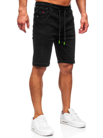 Bolf Herren Kurze Hose Jeanshose Jeansshorts Schwarz  8109